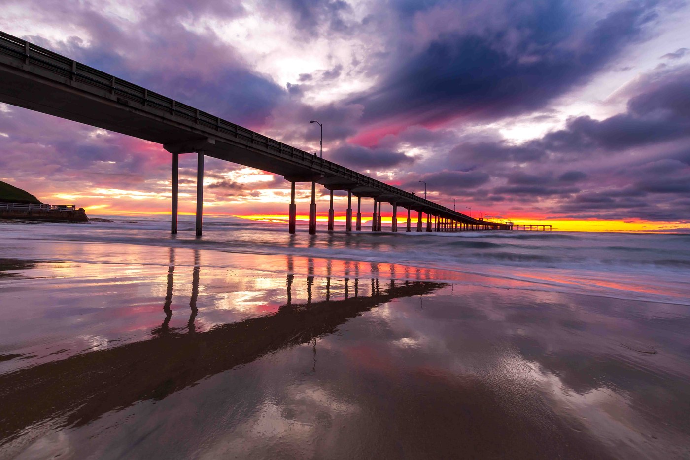 Ocean Beach Pier at blue hour
