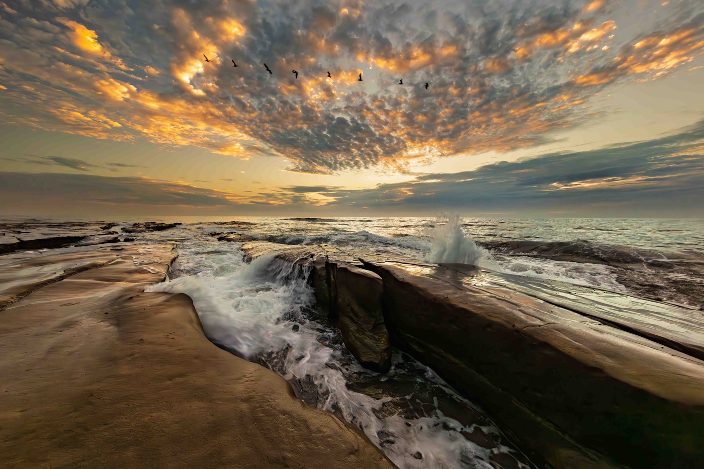 Mountain landscape at golden hour