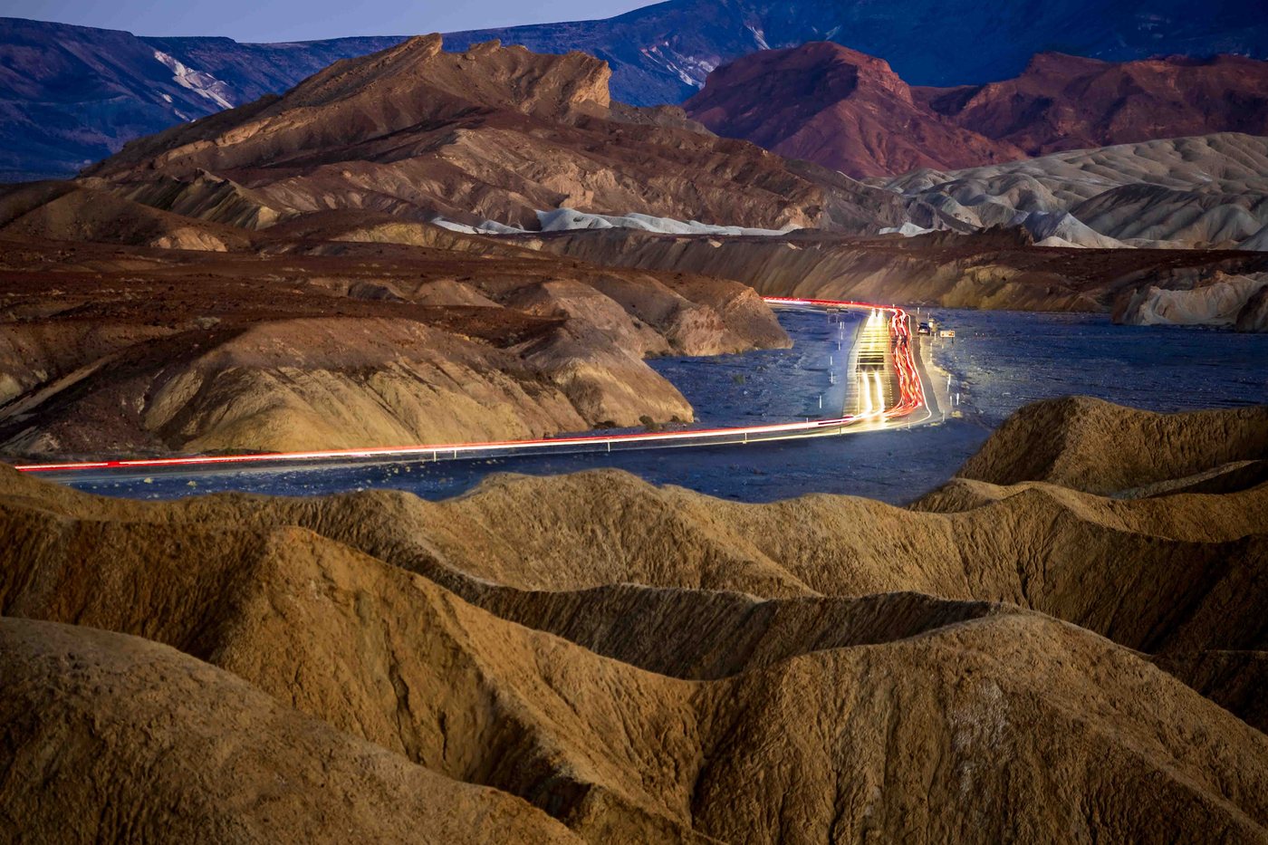 Desert landscape at dusk